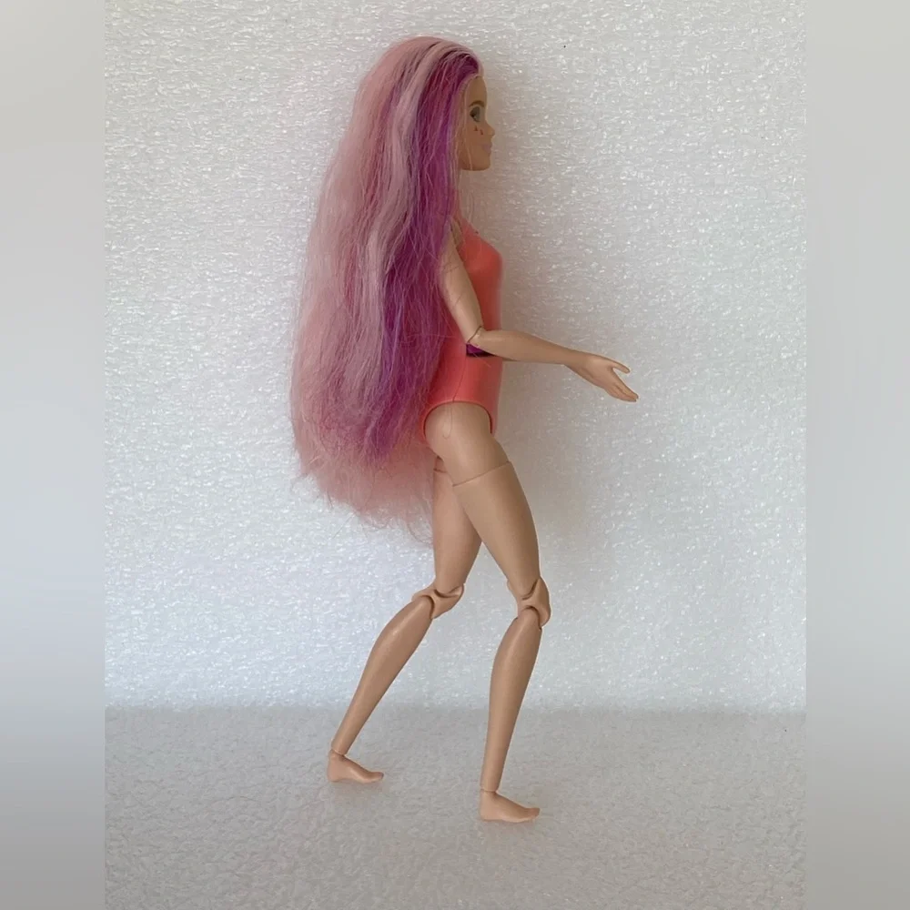 Barbie Pop Reveal Bubble Tea Series Doll with Pink Hair, Made To Move HTJ22